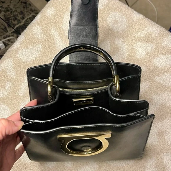 FERRAGAMO- Mini The Mufasa Leather Crossbody Bag - Picture 3 of 10